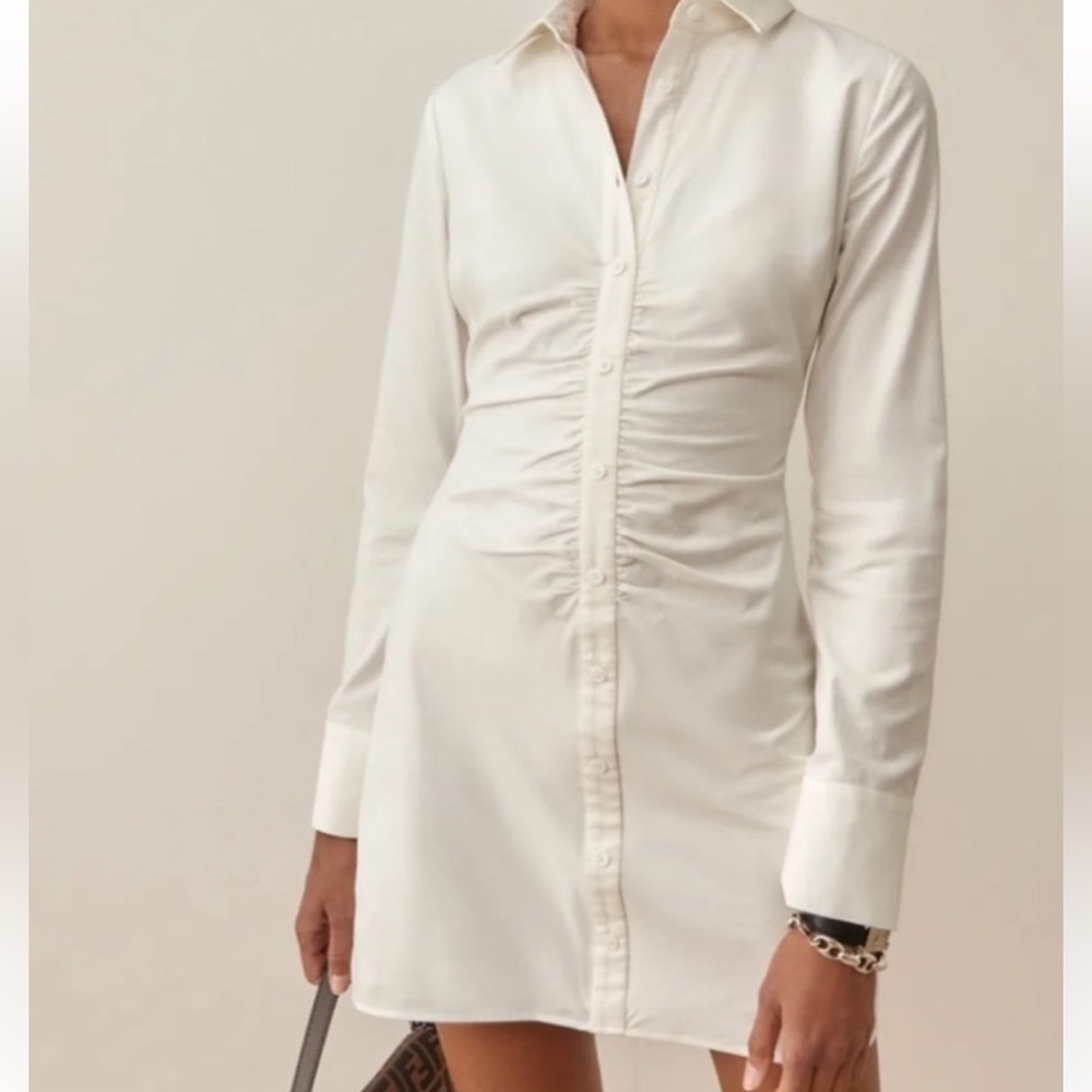 Reformation Cream Mini Dress